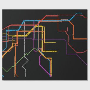 Papier Cadeau Plan de métro de la ville