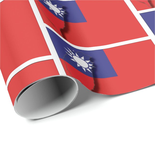 Papier Cadeau Plan du DRAPEAU TAIWAN (Coin rond)