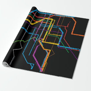 Papier Cadeau Plan du métro de la ville