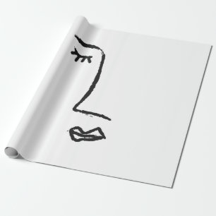 Papier Cadeau Plan du visage peint à l'aquarelle. A