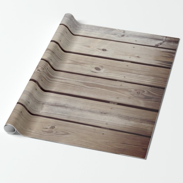 Papier Cadeau Planches de bois rustiques (Déroulé)