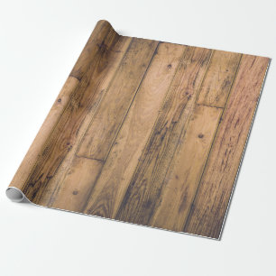 Papier Cadeau Planches de ferme en bois rustique de grange