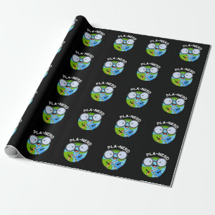 Papier Cadeau Planerd Drôles de Puns de Planète Fond Sombre