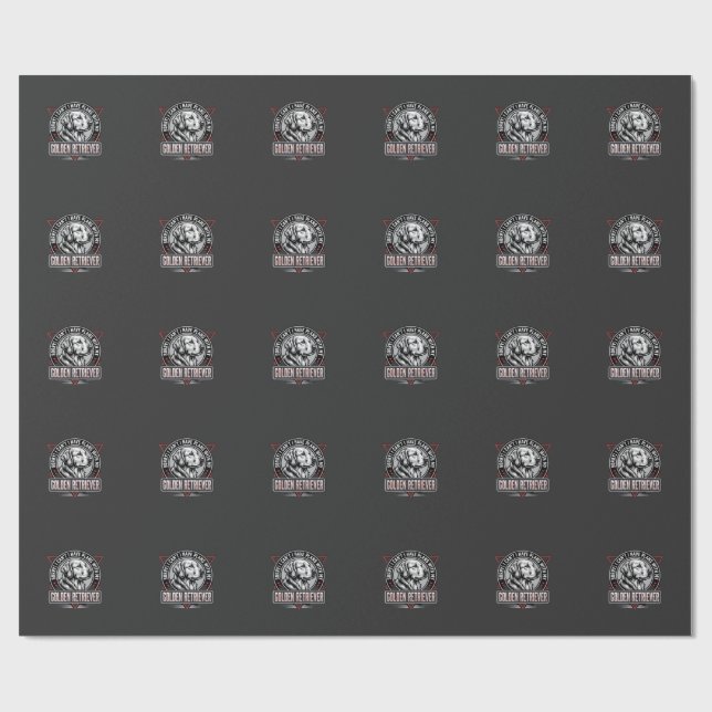 Papier Cadeau Plans de Retriever doré Conception de badge de chi (Plat)