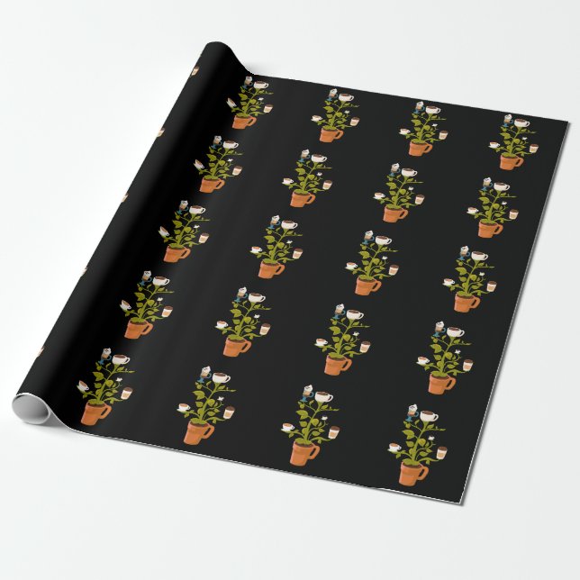 Papier Cadeau Plante café (Déroulé)
