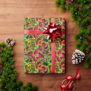 Papier Cadeau Plante Coleus rouge et vert