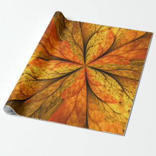 Papier Cadeau Plante d'automne, Abstrait moderne Fractal Art Lea