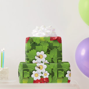 Papier Cadeau Plante de fraises