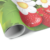 Papier Cadeau Plante de fraises (Coin rond)