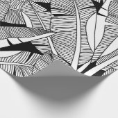 Papier Cadeau Plante exotique noir et blanc et botanique de palm (Coin)