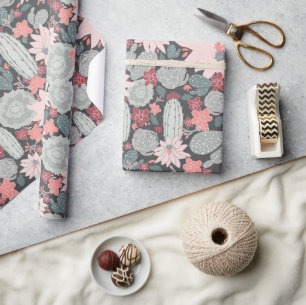 Papier Cadeau Plantes Succulents Et Motif De Cactus En Monnaie R