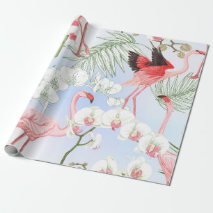 Papier Cadeau Plantes tropicaux et fleurs. Motif sans joint, ret