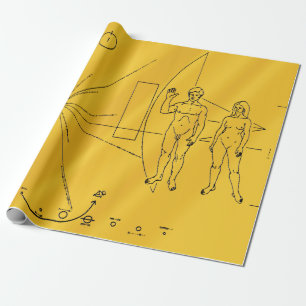 Papier Cadeau Plaque dorée de la sonde spatiale NASA Pioneer 10