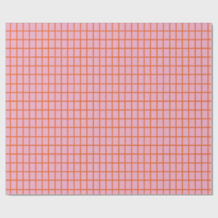 Papier Cadeau Plaqué rouge à main rétro sur rose