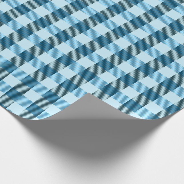 Papier Cadeau Plat bleu moderne simple (Coin)