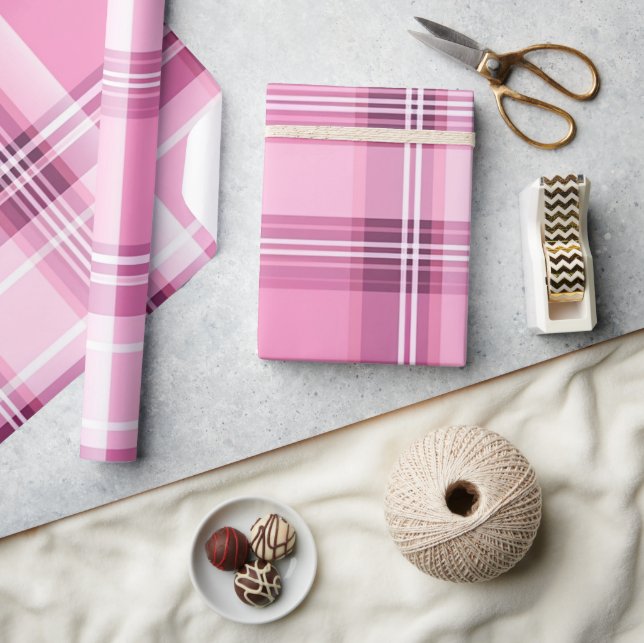 Papier Cadeau Plat rose Et Bleu Moderne (Artisanat)