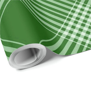Papier Cadeau Plat Vert Et Blanc