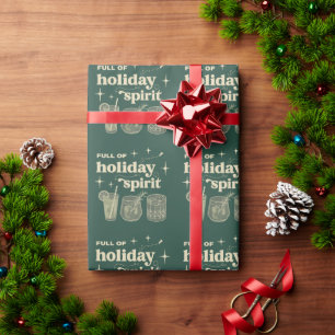 Papier Cadeau Plein d'esprit de fête de Noël Cadeaux Boissons Vi