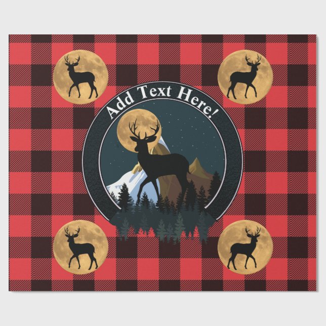 Papier Cadeau Pleine lune Deer Buck (Plat)