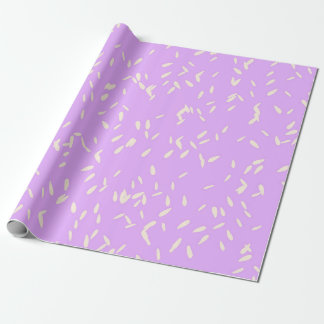 Papier Cadeau Pluie de Pétales Jaune Pâle Dessinés avec Fantaisi