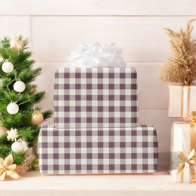 Papier Cadeau Plum Buffalo Plaid Holiday (Créateur téléchargé)