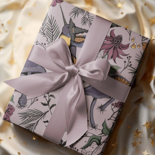 Papier Cadeau Plum Éffrayant Enchanted Hummingbird Garden