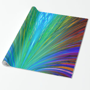 Papier Cadeau Plume de ventilateur colorée