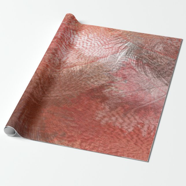 Papier Cadeau Plume rouge (Déroulé)