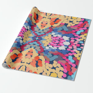 Papier Cadeau Plumeria tropicale Fleurs tachetées Motif de carre