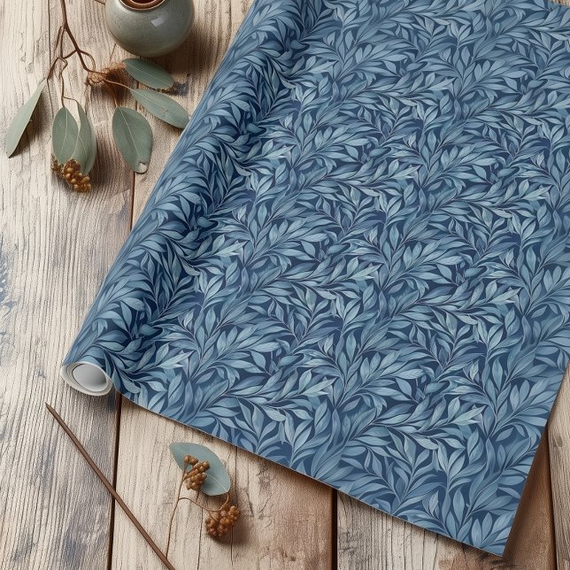 Papier Cadeau Plumes bleues (Créateur téléchargé)