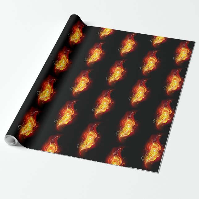 Papier Cadeau Plumes de paquetage de feu (Déroulé)