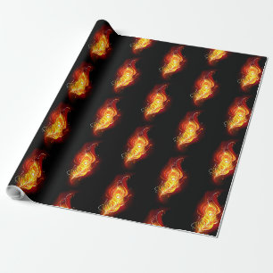 Papier Cadeau Plumes de paquetage de feu