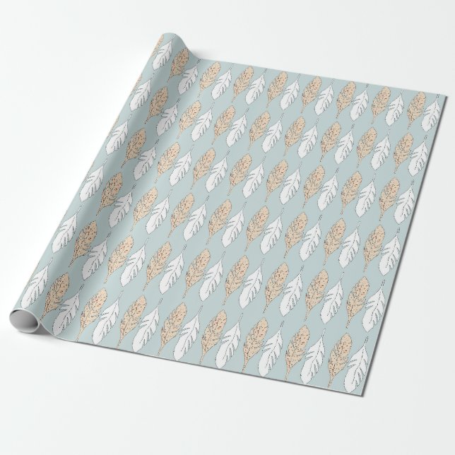 Papier Cadeau Plumes de peinture (Déroulé)