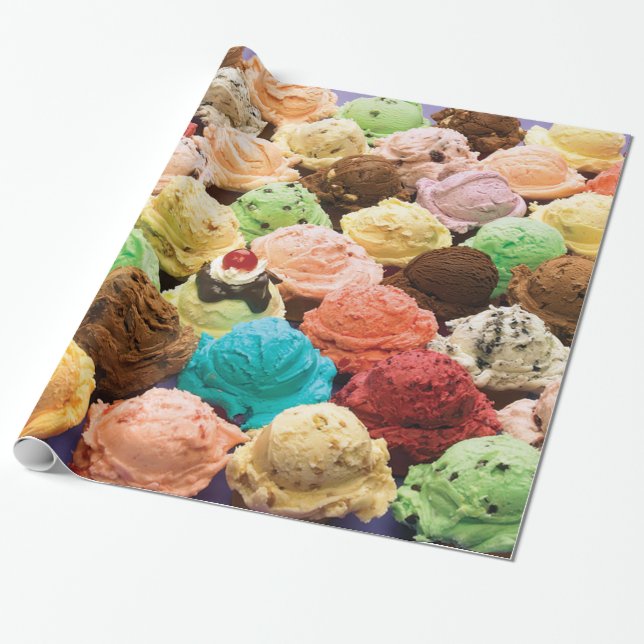 Papier Cadeau Plus de scoops de crème glacée que vous ont pu (Déroulé)