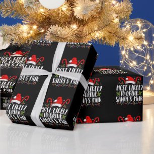 Papier Cadeau Plus susceptible de boire le lait du Père Noël Fun