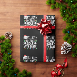 Papier Cadeau Plus Susceptible de Jouer au Golf avec Santa Famil