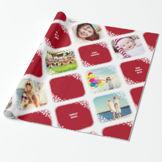 Papier Cadeau Pneus blancs Photo Collage Cadeau de Noël Envelopp