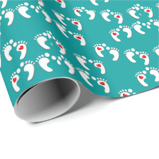 Papier Cadeau Podiatriste pieds Motif Turquoise