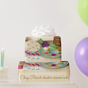 Papier Cadeau Poesach Seder Kosher six différents aliments de la