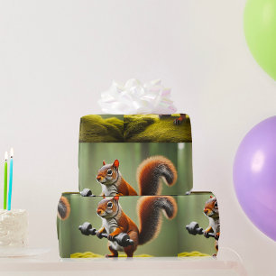Papier Cadeau Poids de levage des écureuils