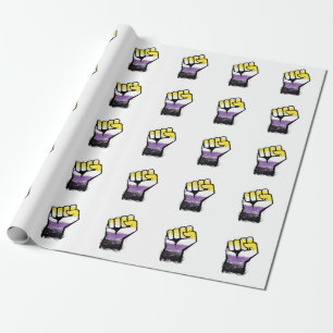 Papier Cadeau Poing de protestation de fierté non binaire