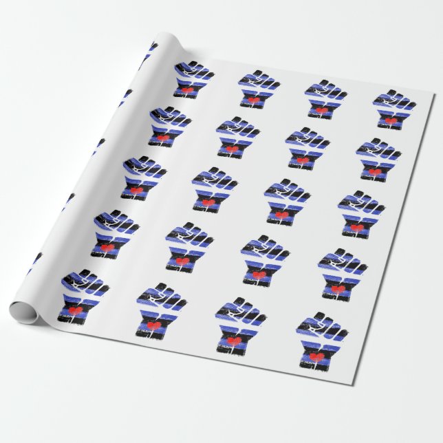 PAPIER CADEAU POING DE RÉSISTANCE EN CUIR (Déroulé)