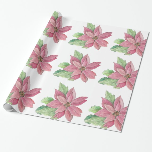 Papier Cadeau Poinsettia (Déroulé)