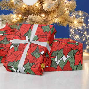 Papier Cadeau Poinsettia
