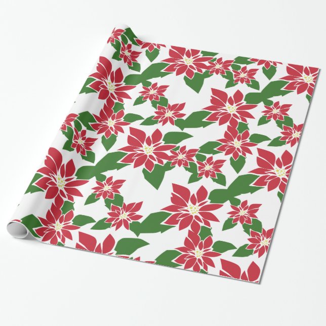 Papier Cadeau Poinsettia (Déroulé)