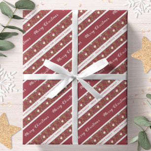 Papier Cadeau Poinsettia Botanique Personnalisée Joyeux Noël