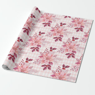 Papier Cadeau Poinsettia Floral Christmas Douce Touche TMF26