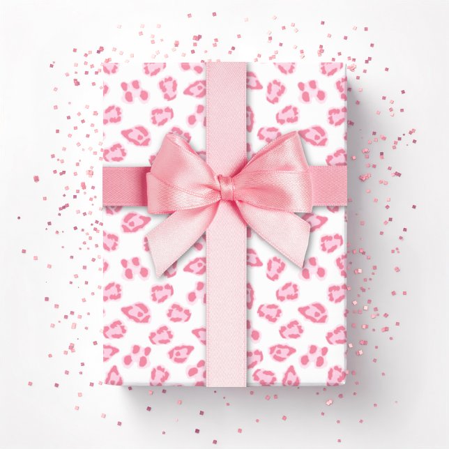 Papier Cadeau Point de Léopard en Rose (Créateur téléchargé)