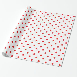 Papier Cadeau Point de polka blanc et rouge