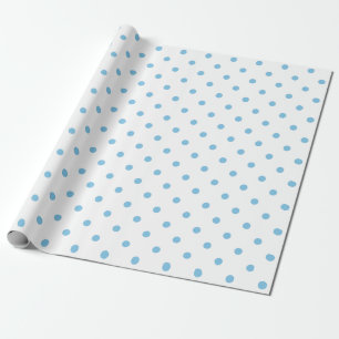 Papier Cadeau Point de polka bleu-clair sur le grand espace